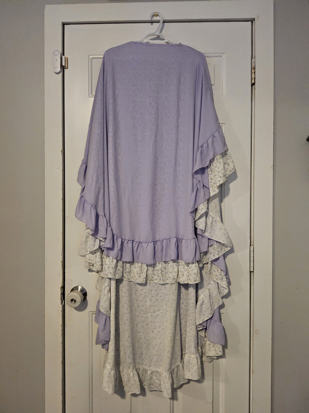 Lavender Ruffle Women Hijab - Soft Floral Trim